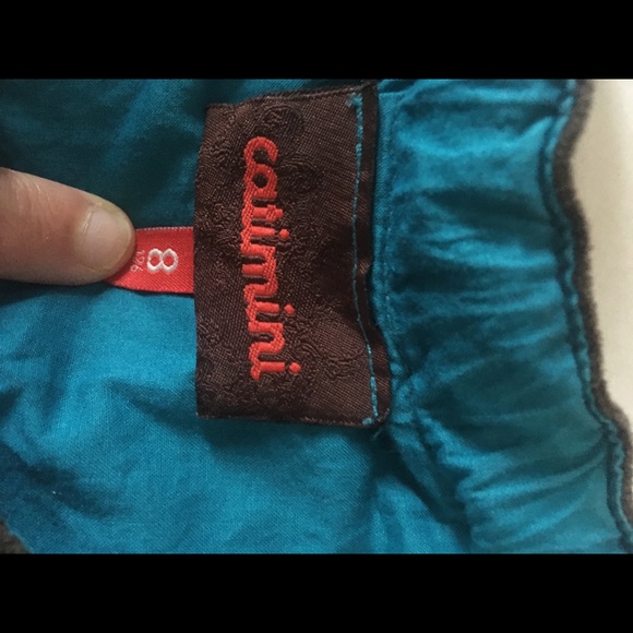 Brown skirt with velvet detail - Picture 2 of 2